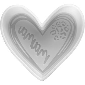 Mama Heart with Leopard Print | Size 4.5" Wide x 4.25" Long x 1" Deep | Mom Life | Mama Bear | Heart Design for Freshie, Soap, Resin, Candles