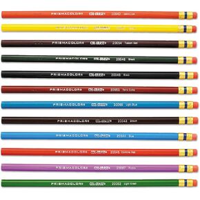 Prismacolor 20516 أقلام خشبية ملونة Col-erase مع ممحاة 12 ألوان/مجموعة متنوعة