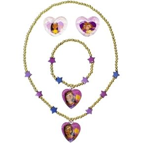 مجموعة مربع مجوهرات Wish (حلقات 2pcs ، سوار حبة 1pc ، قلادة حبة 1pc)