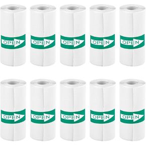 10 Rolls Thermal Sticker Paper for Mini Pocket Printer, 55x25mm Self-Adhesive Thermal Printer Paper for Sticker Maker Refill Kids Instant Cameras (White)