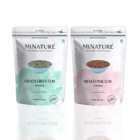 minature Combo French Green clay and French Pink clay powder 227g(8oz) | All skin types| 100% Natural | Soap making, Face pack