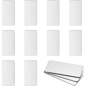 Meccanixity 10 حزمة 2x 3/4 بوصة نقش معدني فارغ الفولاذ المقاوم للصدأ الفولاذ الصلب فارغ فارغ ختم ختم المعادن