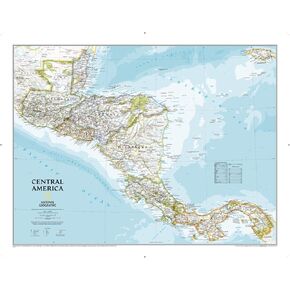 National Geographic: Central America Classic Wall Map - 29 × 22.5 بوصة - طباعة جودة الفن