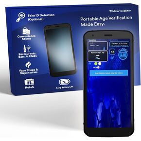 Portable ID Scanner for Bars, Clubs, and Other Businesses - Reads Drivers Licenses - Tough and Rugged - Includes Optional Fake ID Detection