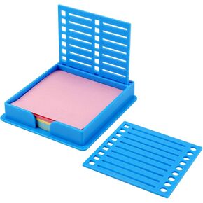 Sticky Note Stencil with Sticky Note, for 3x3 Inch Self-Sticky Notepad Maker Note Holder Clip with Template Pad Line Stand Shelf Organizer Dispenser for Desk Office Home School Supplies (Black)