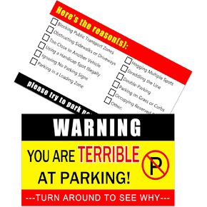 150Pieces Bad Parking Cards You are Terrible at Parking Cards Funny Parking Violation Cards,3.5 x 2 Inch