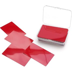 RXBC2011 100 Blank Metal Business Cards Laser Engraving Aluminum red