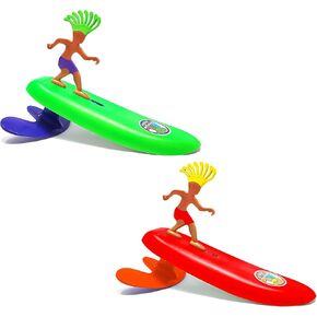 Surfer Dudes Classic Bundle - Donegan Doolin and Costa Rica Rick - Wave Powered Mini-Surfer and Surfboard Beach Toy