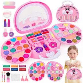 طقم مكياج الأطفال Topsolid for Girl ، Makeup Toddler Non-Toxup for Kids 8-12 ، مجموعة حقيقية قابلة للغسل للبنات ، مجموعة Princess Toys Cosmetic Set لـ 3 4 5 6 7 8 9 9 10 سنوات.