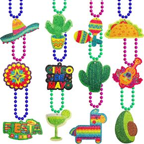 Fancy Land 12pcs Cinco de Mayo Netlaces Fiesta Bead Bead Mexican Party Form