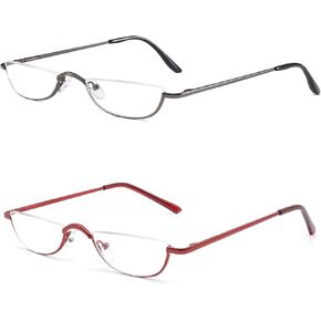 Half Frame Reading Glasses, Half Metal Moon Readers for Women Men 4 Pairs 1.00 in Saudi Arabia