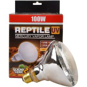 Lucky Herp reptile UVA UVB Mercury Vapor Bulb Lamp ، Thread Screw ، Par38،100 Watt (مطلي) in Kuwait