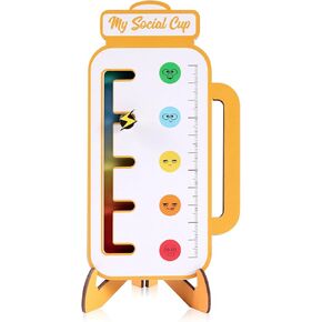 BOXOB Emotion Slider Desk Ornament, Interactive Mood Slider Chart Feelings Wheel Social Interaction Indicator, Emotional Discussion Tool Office School Home Desktop Decor Sign