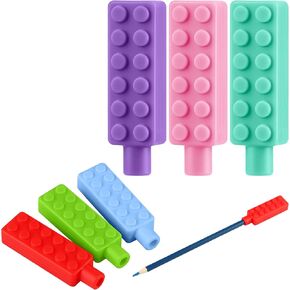 حسية قلم رصاص قلم رصاص ، حسية سيليكون قلم رصاص قلم رصاص لمضغات التوحد ، ADHD ، SPD ، تحفيز محرك عن طريق الفم ، 6 ألوان (اللون 2)