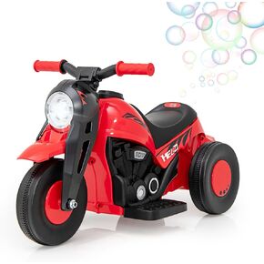 olakids Kids Motorcycle ، 6V الكهرباء على السيارة مع وظيفة الفقاعة التلقائية ، ودواسة القدم ، والمصباح ، والموسيقى ، 3 عجلات مضادة للانتشار للأطفال ، والأعمار الصغار 3+