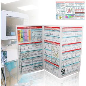 EKG Interpretation Book，Rapid Interpretation of EKG'S，Paramedic Flashcards，EKG Pocket Guide，EKG Rhythm Interpretation Made Easy (2PCS)