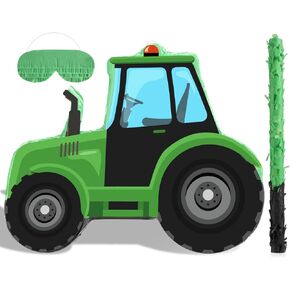 Aoriher Construction Dump Truck Piñata with معصوب العينين وحفلات بناء الخفافيش ، حفارة الجرار Piñata للأطفال ديكور عيد ميلاد الشاحنة (الجرار)