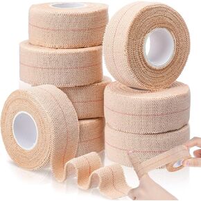 8 Rolls Elastic Adhesive Bandage Tape Medical Bandage Wrap Athletic Tape Sports Tape Flexible Stretch Skin Tape Bandages Strips for Ankle, Knee, Wrist Sprains Animal Pets (2 Inch x 5 Yard)
