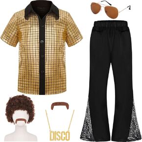 70s Outfits for Boys Kids Disco Costume Halloween Party Dress Up