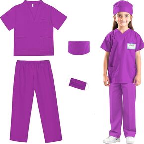 زي Riorand Doctor for Kids ، Toddler Nurse Scrubs Carrics Carrice CareMeen Dress Up Cosplay for Boys Girls 3-11 Years