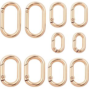 10 PCS Oval Carabiners Spring O Clip Ring مع مقاطع الذهب المفتوحة للمفاتيح للمفاتيح حقيبة حقيبة يد حلقات مفتاح الحرف اليدوية من محفزات الحرف اليدوية.