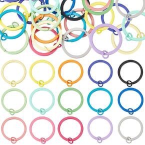 Sunnyclue 30pcs 15 ألوان حلقات قفزة للمعادن مقسمة ملونة حلقات مفتاح تقسيم 1 بوصة 1 بوصة حلقة مزدوجة توصيلات ملونة تربط حلقات سلسلة المفاتيح بشكل كبير لجعل المجوهر