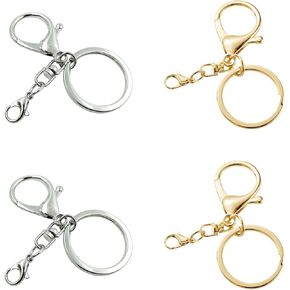 سلسلة مفاتيح olylkx ، حلقة مفتاح ، سلسلة امتداد Claw Clasps ، مقطع سلسلة مفاتيح ، مفاتيح جراد البحر مع مقطع دوار مع انقسام مسطح ، مشابك مخلب جراد البحر لصنع المجوهر