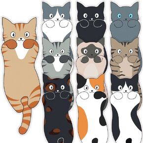 Cute Cat Bookmarks, 10 Pieces Bookmarks for Women Teachers Students Book Lovers Reading, Bookish Gifts for Cat Lovers, for School Office Home Supplies