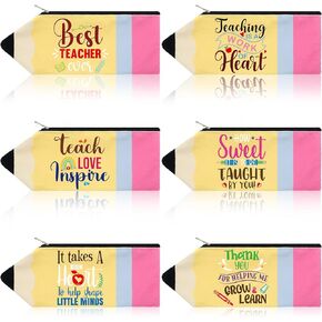 Kisston 6 PCS قلم رصاص Case Kawaii على شكل قلم رصاص حقيبة قلم رصاص محمولة مع حقيبة حقيبة القلم اللطيفة من السوست