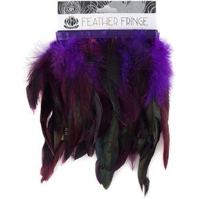 Zucker Rooster Schlappens Feather Fringe Trim - 1 YD نصف برونزية أسود خياطة لوازم الحرف