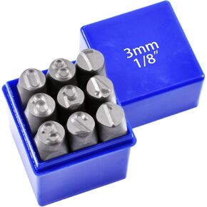 مجموعة طوابع رقم Skweawert ، 1/8 "(3 مم) طقم ختم فتولي ، 0-9 9 PCS أداة الضغط على المعاد