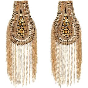 2pcs الشرير على غرار سلسلة شرابة الكتوبيت شارات الكتف راينستون الفوار