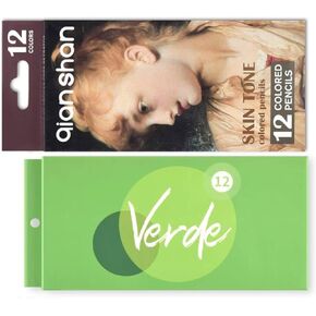 qianshan 12 Green Colored Pencils & 12 Skin Tones Colored Pencils Oil Based Pre-sharpened Wooden Colored Pencil Set