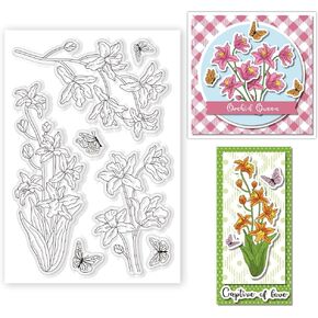 واضحة الطوابع الطوابع زهور طوابع واضحة لصنع البطاقات أو اليومية cymbidium الأزهار clear clear for holiday making decor diy scrapbooking الشفافة الألبوم الورق الورق