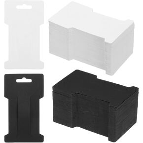 PATIKIL Hair Clip Display Cards, 200 Pcs Cardstock Hair Accessory Display Holder, White/Black