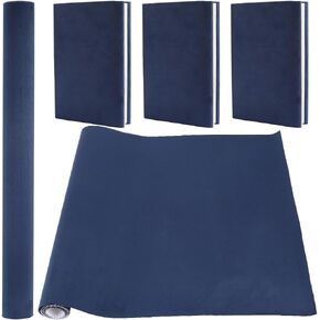 CRASPIRE 43x16.5 Self Adhesive Book Cloth Suede for Book Binding Dark Blue Fabric Surface Paper Backed Bookcover Books Album Scrapbooking Archival DIY Covering Protector Bookcloth Supplies