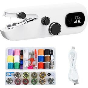 cjc Handheld Sewing Machine,Sewing Machine for Beginners,Two Speed Adjustment Electric Handheld Mini Sewing Machines,Easy to Use and Fast Stitch (LED display)