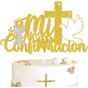 Mi Invidentsacion Cake Topper God God Bass Baby Shower Cake Decorations for Boy Girl Kild