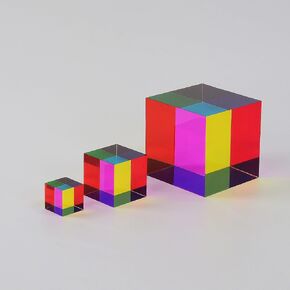 CMY Cubes Original Mega (95mm) - Cyan ، Magenta & Yellow Cube - Color Cloving - يقوم بتعليم خلط اللون - التعليمية والعلمية والفيزياء والفن الحركي ،