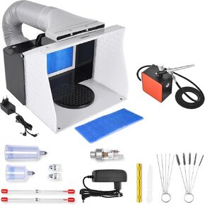 Lya Vinyl Mini Airbrush Kit مع ضاغط الهواء ومقصورة رذاذ البخاخة - حقق الدقة مع الراحة المحمولة ، مثالية للطلاء ، الرسم النموذجي ، الرسوم البيانية للسيارات ، الفنون ، والحرف اليدوية