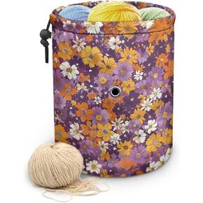 Sellikakes Mushroom Butterfly Yarn Storage Organizer - حقيبة خيوط وحمل كروشيه ، حامل الغزل للكروشيه ، إكسسوارات الكروشيه ، الإبر مع هدية إغلاق الرباط.