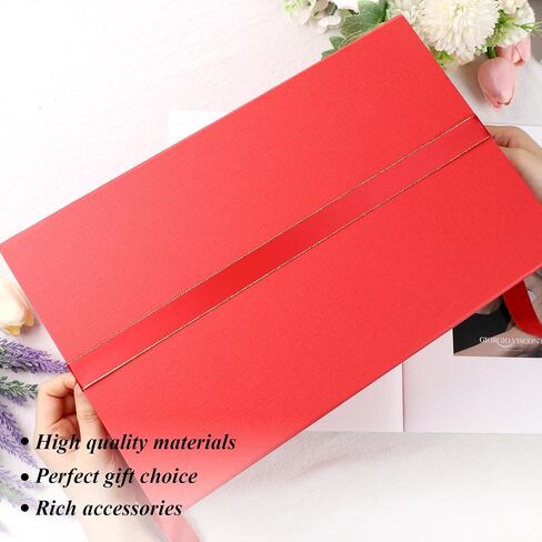 VGOODALL Luxury White Gift Box with Lid, 14x8.7x4.3inches - Magnetic Closure, Ribbon & Greeting Card for Birthdays, Graduation, Weddings in Saudi Arabia