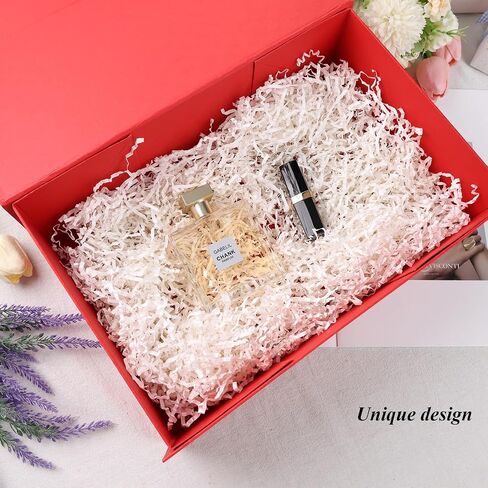 VGOODALL Luxury White Gift Box with Lid, 14x8.7x4.3inches - Magnetic Closure, Ribbon & Greeting Card for Birthdays, Graduation, Weddings in Saudi Arabia