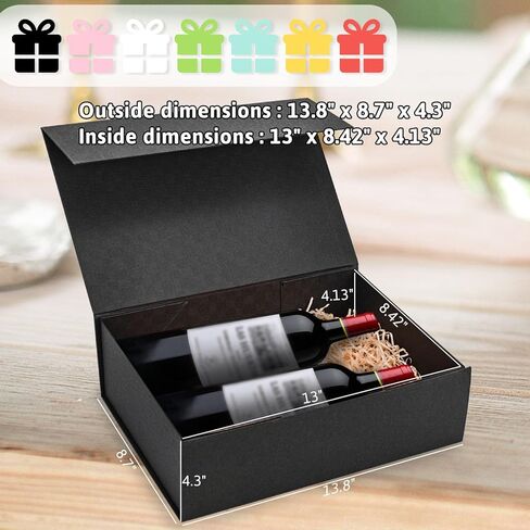 صندوق هدايا بيضاء فاخرة فاخرة مع غطاء ، 14 × 8.7x4.3 بوصة - الإغلاق المغناطيسي ، شريط الشريط والترحيب لأعياد الميلاد ، التخرج ، حفلات الزفاف in Kuwait