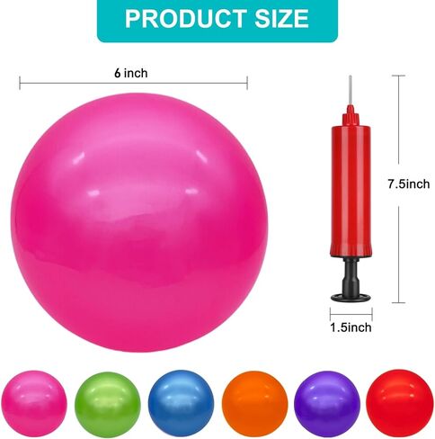 6 Pcs 6 Inch Inflatable Bouncy Balls, with 1 Hand Air Pump in Kuwait
