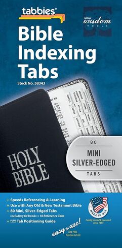 Tabbies Mini Silver-Edged Bible Indexing Tabs, Old & New Testament, 80 Tabs Including 64 Books & 16 (Pack of 2) in Saudi Arabia