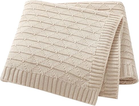 Baby Receiving Blanket for Boys Girls Knit Neutral Swaddle Blankets Soft Lightweight Crib Stroller Blankets for Newborn Infant Toddlers Grey 30 x 40 Inch in Saudi Arabia