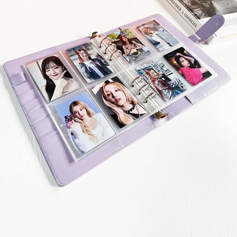 A5 Kpop Photocard Binder, 6 Ring Binder Collector’s Album with 240 Card Slots, PU Leather Cover for Organizing K-Pop, Trading Cards, Game Cards & Memorabilia (Blue) in Kuwait