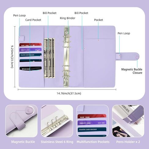 A5 Kpop Photocard Binder, 6 Ring Binder Collector’s Album with 240 Card Slots, PU Leather Cover for Organizing K-Pop, Trading Cards, Game Cards & Memorabilia (Blue) in Kuwait