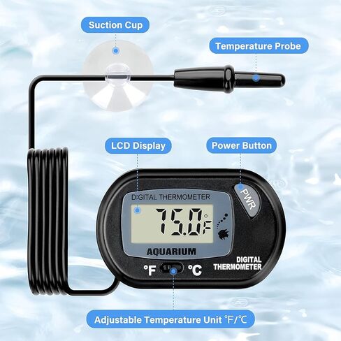 Simple Deluxe 150W 2-Pack Ceramic Heat Emitter Reptile Heat Bulb No Light, LCD Digital Aquarium Thermometer, for Reptile Amphibian, 2 Pack + Thermometer, Green in Saudi Arabia